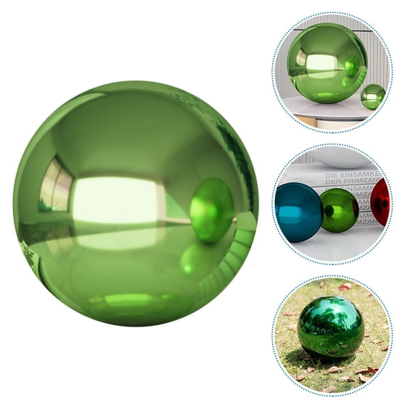 Luxshiny Garden Spheres Outdoor Mirror Globe Stainless Steel Green 1Set