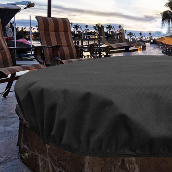 Luxshiny Gas Fire Pit Cover For Ground Fire Pit Use Fireproof Black 1 PCS