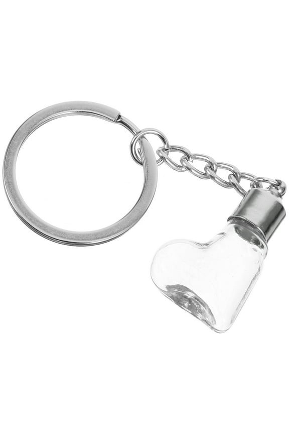Glass Wish Bottle Keychain Pendant Tiny Vial for Crafting, Decoration, and Accessories