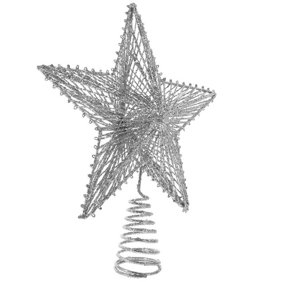 Luxshiny Glitter Star Tree Topper Holiday Treetop Ornament Decoration 1 Set for Christmas