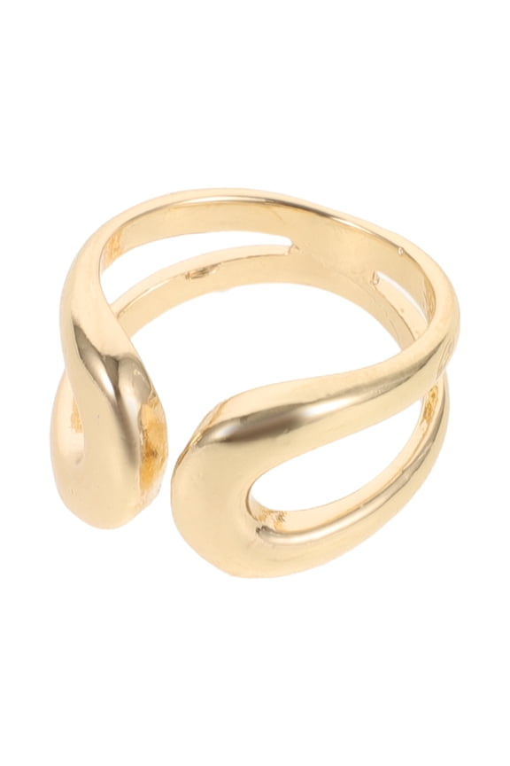 Golden Adjustable Hug Ring for Women's Perfect for and Special Occasions, Zinc Alloy, Comfortable Fit