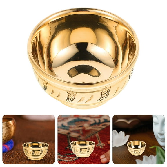 Luxshiny Dinner Bowls Copper Tea Cup Golden Copper 1Pcs Ceremonies Holding Crystals