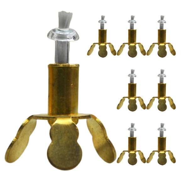 Luxshiny Golden Oil Lamp Wick Holder Alloy Tripod Stand for Temple Prayer and Home Decor 8pcs