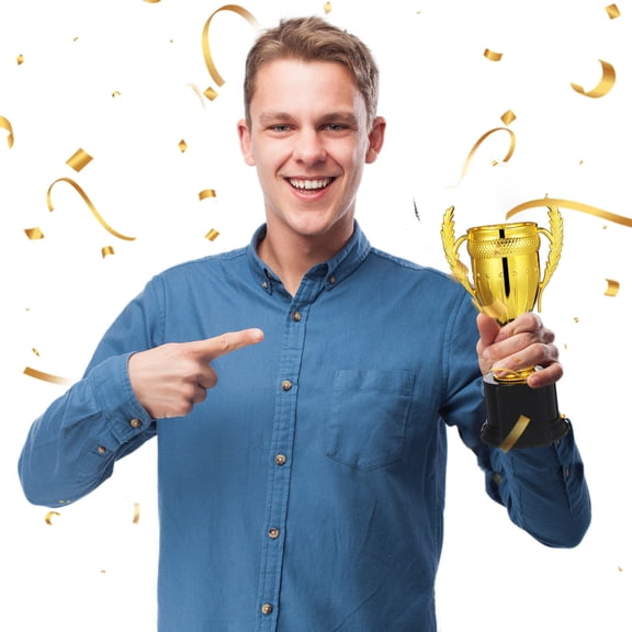 Luxshiny Golden Plastic Trophy Cup for Sports and Party Games with Lightweight Durable Design