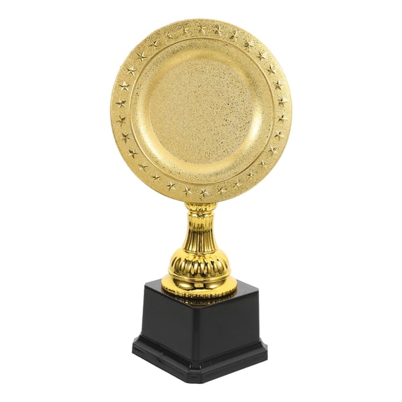 Luxshiny Golden Plastic Trophy Decor for Ceremony and Competition with Creative Design
