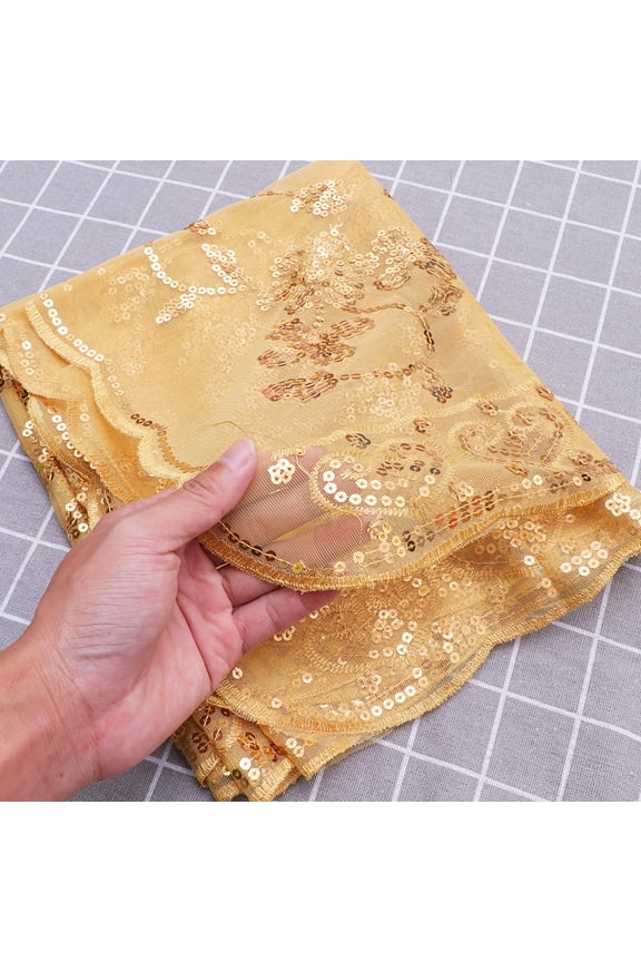 Golden Sequin Shawl Wedding Wrap Elegant Evening Cape for Party and Formal Events