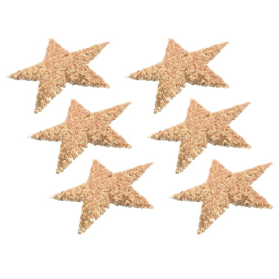 Luxshiny Golden Star Iron-on Appliques for DIY Clothing and Accessories 6Pcs