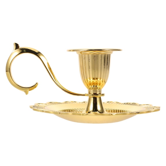 Luxshiny Golden Vintage Metal Candle Holder Tray for Elegant Dinner Table Decor and Romantic Occasions 14.5 x 5.5 Inches