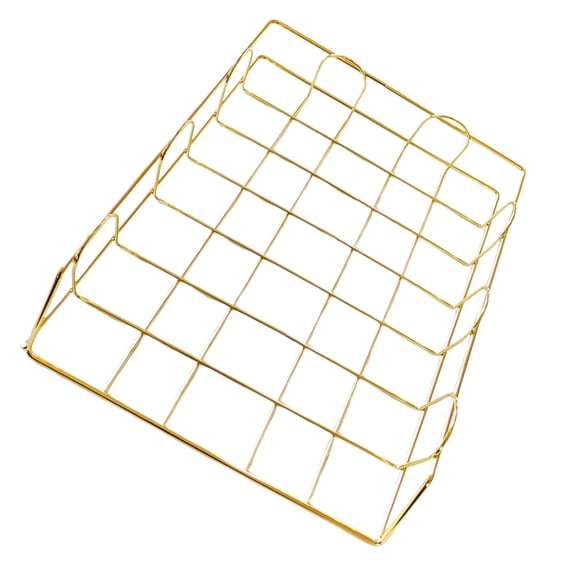 Luxshiny Golden Wire A4 File Basket Desktop Organizer for Office Paper Storage