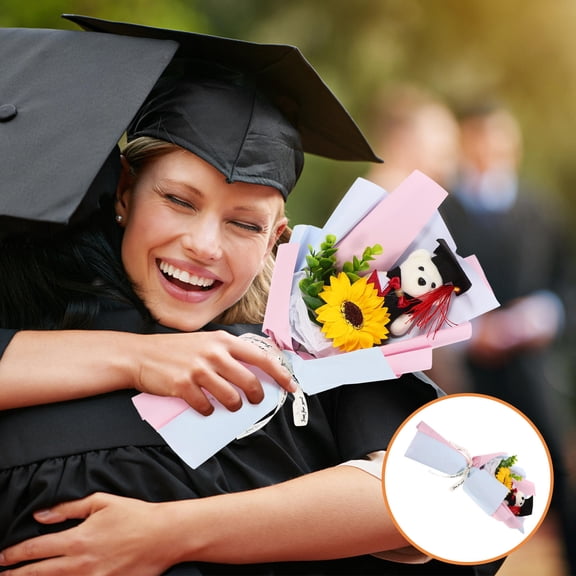 Luxshiny Foam Graduation Bear Bouquet - 1 Piece Plush Gift for
