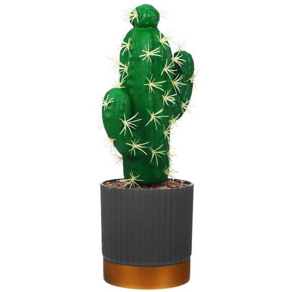 Luxshiny Green Artificial Cactus Plant in Pot for New Year Festive Desktop and Indoor Home Decoration