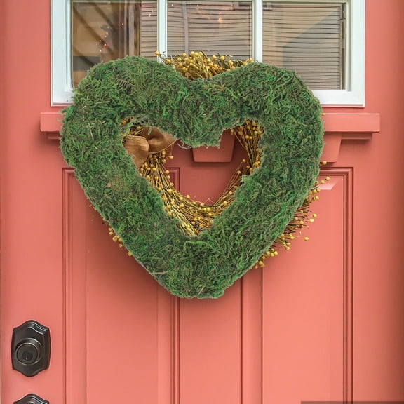 Luxshiny Green Moss Wreath for Crafting and Home Decoration with Soft Flocking Material, Perfect for Projects
