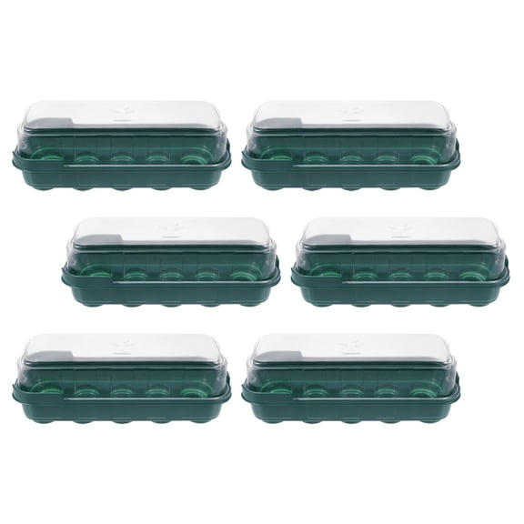 Luxshiny Green Plastic Seed Germination Box for Plant Storage, Compact Design, Material, 6 Sets