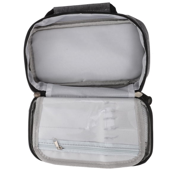 Luxshiny Grey Canvas Pen Pouch with Sealed Zipper Large Capacity Pencil Storage Bag