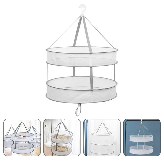 Luxshiny Grey Clothes Drying Hanger Foldable Design Mesh Net Suitable for Home Outdoor Use