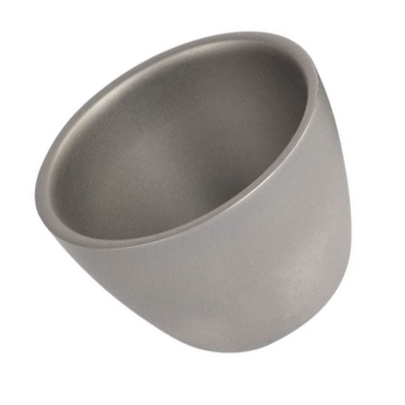 Luxshiny Grey Titanium Camping Cup Portable Serving Cup for Wine Juice Tea Outdoor Use