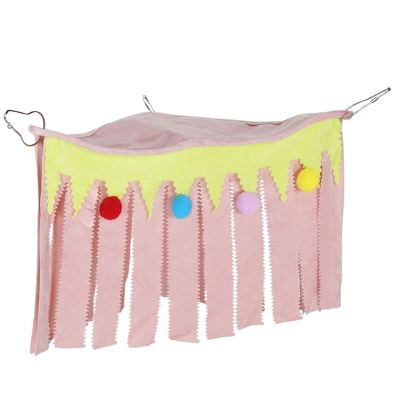 Luxshiny Guinea Pig Pink Fleece Hideout Tent with Tassel Decoration for Small Animals Comfortable Shelter