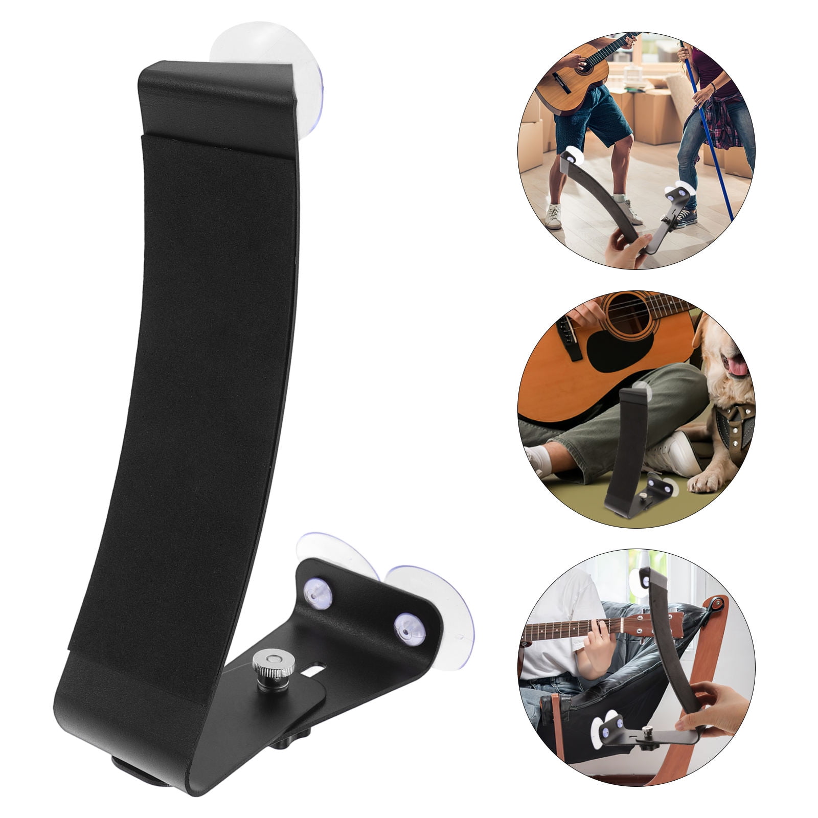 Luxshiny Ergonomic Guitar Foot Stool Black Aluminum Leg Support for Guitar Players 1 Set and Comfortable