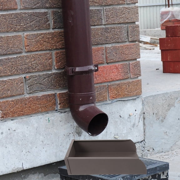 Luxshiny Aluminum Gutter Splash Guard Downspout Water Diverter in Modern Coffee Color, 1 Piece