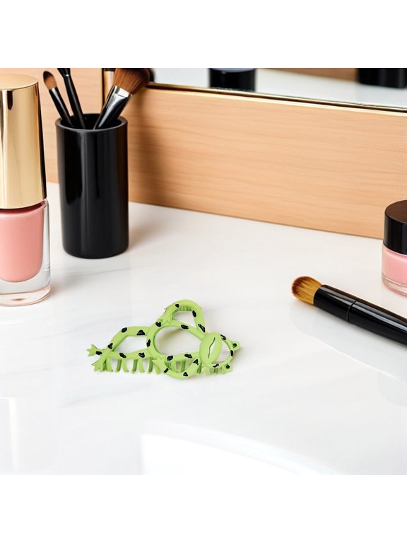 Frog Shape Hair Clip Green Alloy Large for Thick Hair Wedding Accessory