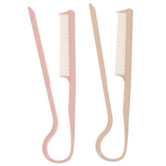 Luxshiny V Shaped Hair Brush and Hair Smoothing Comb Set, Beige, 2 Pieces for Womens Home Hair Styling