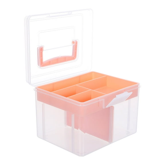 Luxshiny Hair Ties Storage Box with Transparent Visibility Plastic Organizer for Sewing Supplies 1Pack