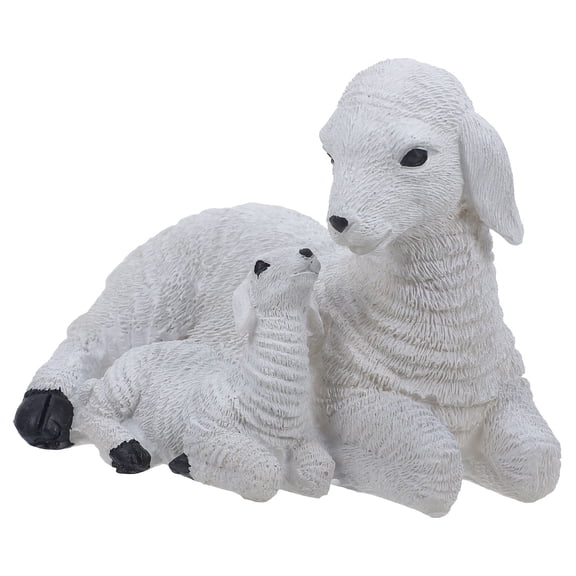 Luxshiny Goat Outdoor Statue Goat Statue Resin White 1Pcs for Garden Decoration