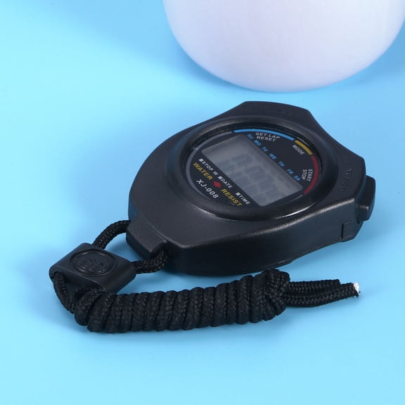 Luxshiny Handheld Digital Timer Stopwatch with LCD Display for Sports Activities Black