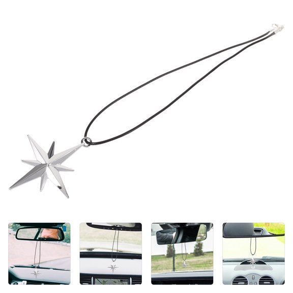 Luxshiny Zinc Alloy Car Compass Star Pendant Decoration, 1 Piece for Vehicle Interior Accessories