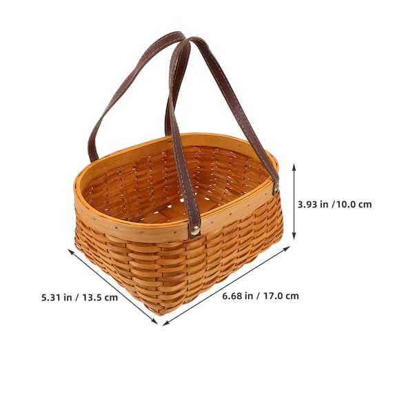 Luxshiny Harvest Basket Woven Storage Basket Brown for Garden Fruit Picking 1Pack