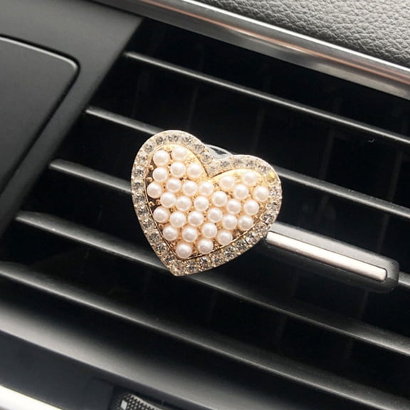 Luxshiny Heart Shape Car Clip Perfume Solid Aromatherapy Stone White Car Inner Decoration