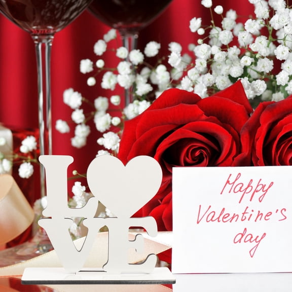 Luxshiny Heart Shaped Frame Picture Display White MDF Decoration 1Pcs