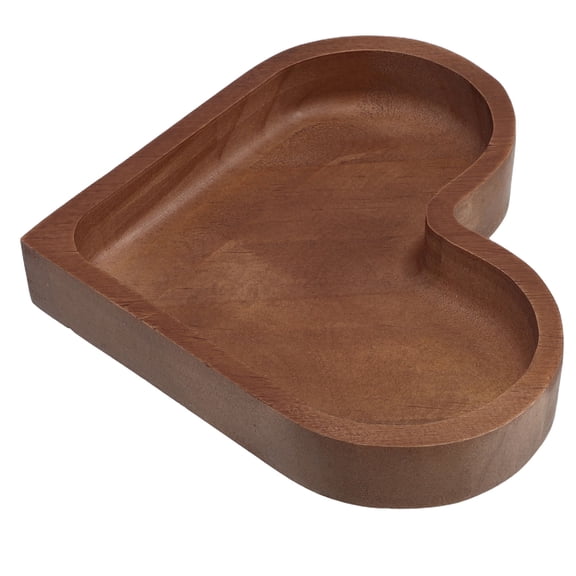Luxshiny Valentine's Day Wooden Heart Serving Platter for Candy Nuts and Dried Fruits