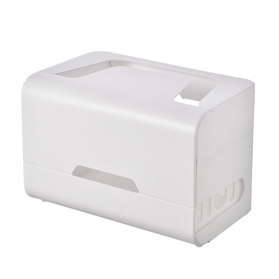 Luxshiny White ABS Heat Dissipation Box and Cable Organizer for Home Use in Living Room, 1 Set