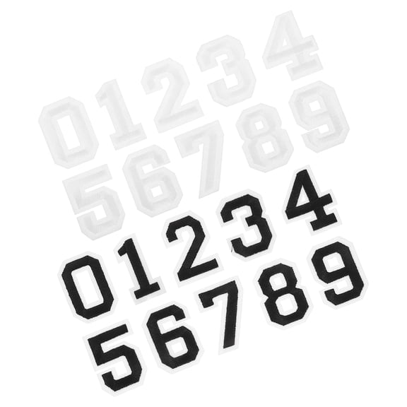 Luxshiny Heat Transfer Number Patches Durable Embroidered for Clothing 20Pcs