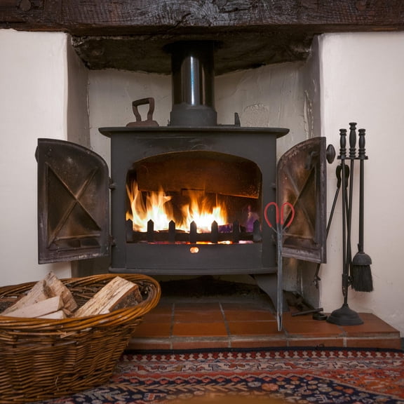 Luxshiny Heavy Duty Iron Fire Tongs for Home Use with Comfortable Handle and Extended Reach