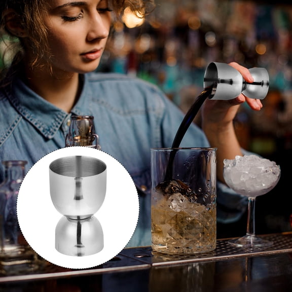 Luxshiny Heavy Weighted Stainless Steel Cocktail Jigger with Precision Engraved Measurements