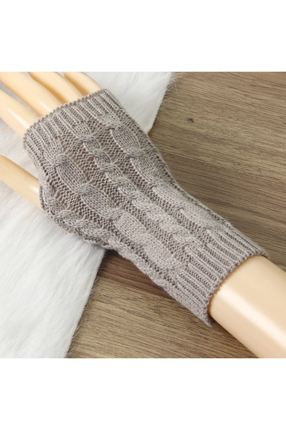 Holiday Stocking Knitted Gloves Light Grey 1 Pair for Winter Use