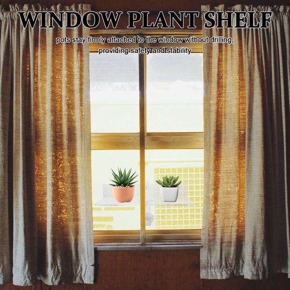 Luxshiny Indoor Hanging Window Plant Shelf with Transparent Acrylic and Strong Bracket Support