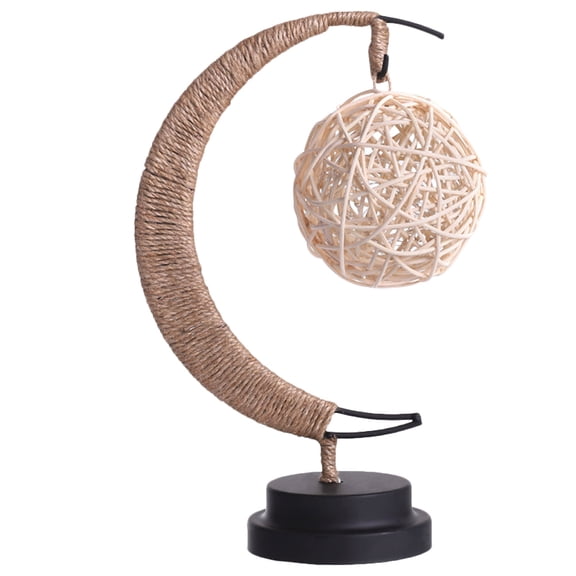 Luxshiny 1Pc Battery Operated Moon Table Light Khaki Decorative Lantern for Wedding Birthday Home