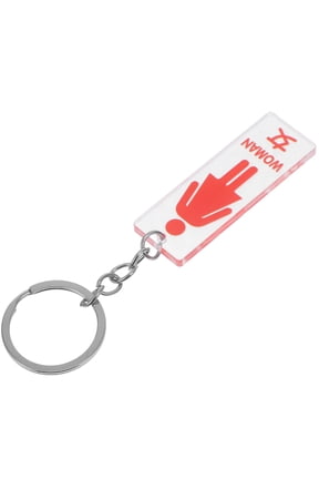 Red Restroom Pass Keychain Pendant with Acrylic Material, Stylish Key for Bags and Accessories