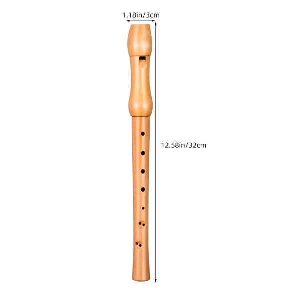 Luxshiny Khaki Wooden Soprano Recorder for Beginners Durable Eight Hole Design Clear Sound Musical Instrument