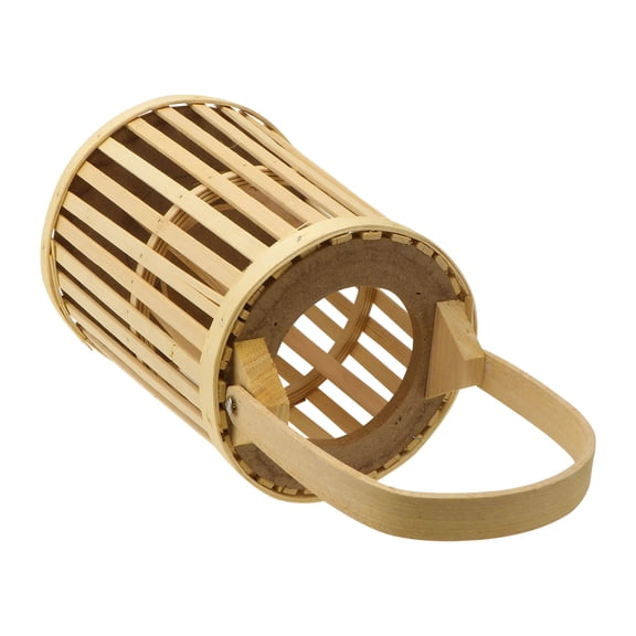 Luxshiny 1Pc Khaki Woven Hanging Lantern with Candle Holder for Romantic Events