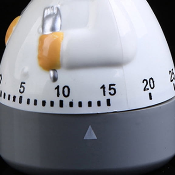 Luxshiny Sturdy Base White Chef Timer, Mechanical Rotation, No Battery Needed, for Home