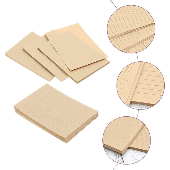 Luxshiny Kraft Letter Paper Vintage Style Khaki Color Lined Stationary for Writing Poems and Letters