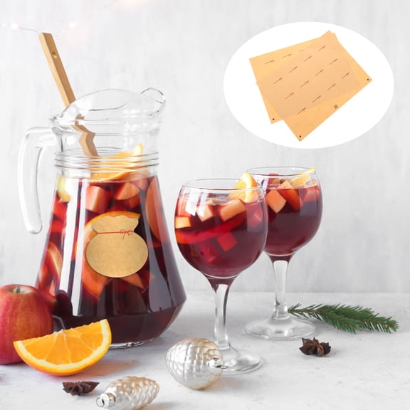 Luxshiny Kraft Wine Label Decals for Bottles Beige Adhesive Stickers Ideal for DIY and Party Use