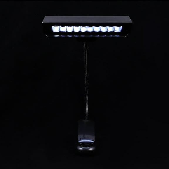 Luxshiny Black LED Clip Reading Lamp Table Light for Music Score with Adjustable Arm