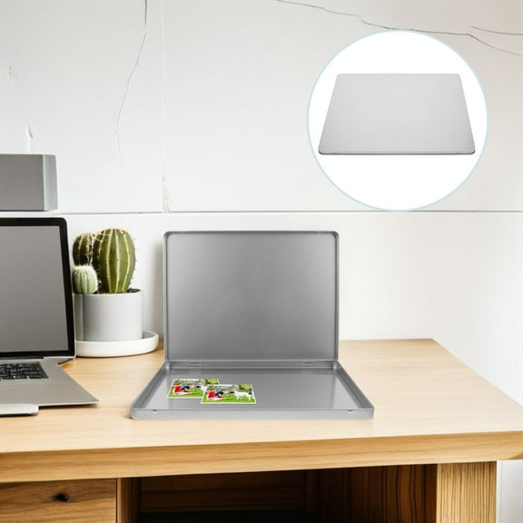 Luxshiny Large Portable File Storage Box Metal Organizer for Documents Photos and Receipts