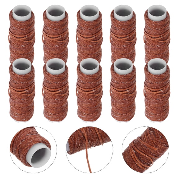 Luxshiny Coffee Waxed Polyester Thread for Crafting, Hand Sewing, and Projects, and Strong