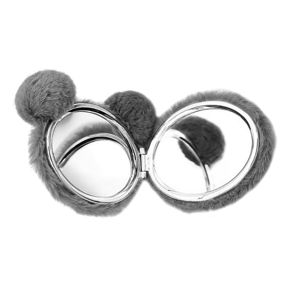 Luxshiny Light Grey Foldable Double Sided Portable Makeup Mirror for Home Use with Vintage Koala Design